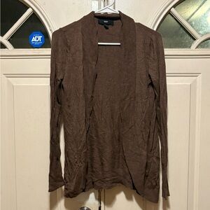 Lightweight Brown Open-Front Cardigan